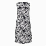 Black & White Windy Days Tropical A-line Dress