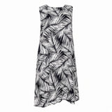 Black & White Windy Days Tropical A-line Dress