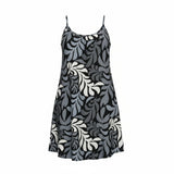 Black Nui Loa Print Leilani Dress