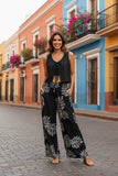 Black Breadfruit Smocked Wide-Leg Pants