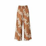 Clay & Ivory Maile Lei Smocked Wide-Leg Pants