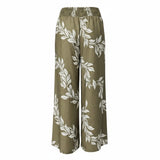 Taupe & Ivory Maile Lei Smocked Wide-Leg Pants