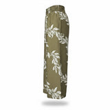 Taupe & Ivory Maile Lei Smocked Wide-Leg Pants