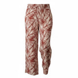 Rust Windy Days Palm Frond Smocked Wide-Leg Pants