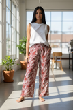 Ladies Smock Waist Wide Leg Pant --Windy--- Rust -- Sky Blue -- Beige
