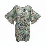 Mint Aulii Tropical Floral Tunic Dress