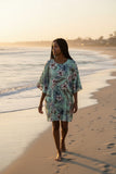 Mint Aulii Tropical Floral Tunic Dress