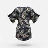 Navy Aulii Tropical Floral Tunic Dress