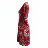 Red Aulii Tropical Floral Tunic Dress