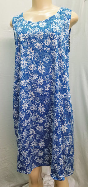 Ladies Noelani A-Line Tank Dress - Pineapple Rain - Blue