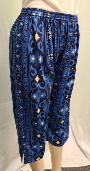 Ladies Capri Pants - Abstract Blue