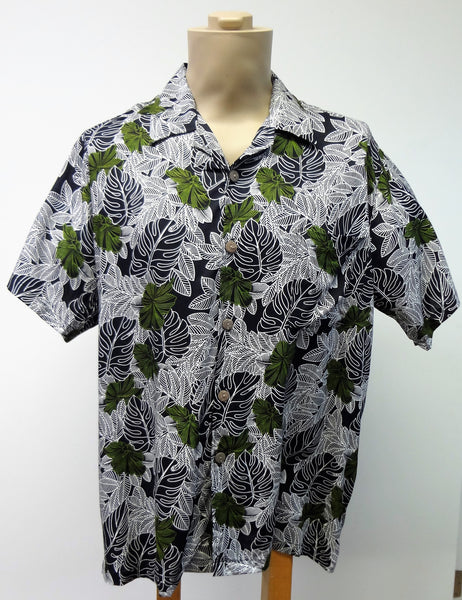 Men's Aloha Shirt - Monstera - Black