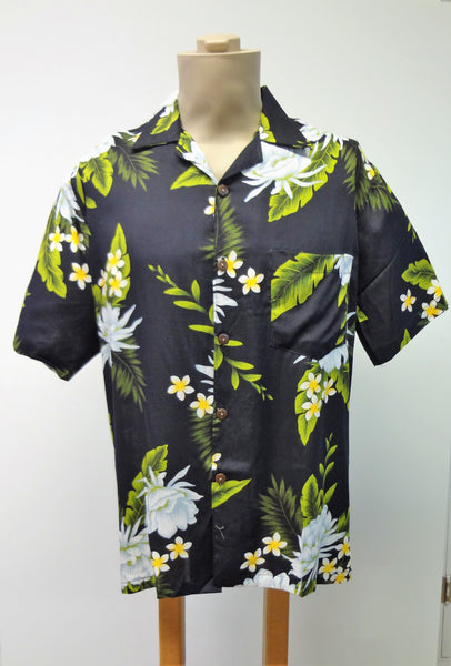 Men's Aloha Shirt - Night Blooming Ceries - Black