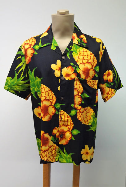 Men's Aloha Shirt - Pineapple - Black